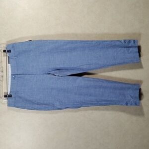 03541 Talbots blue cotton Perfect Crop pants 8 NWT